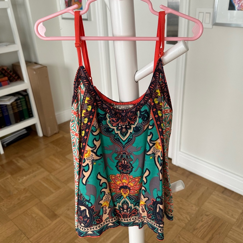 Flying Tomato Multicolored Patterned Tank Top
